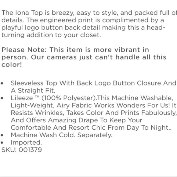 Lilly Pulitzer Iona top NWT size medium - Picture 4 of 15